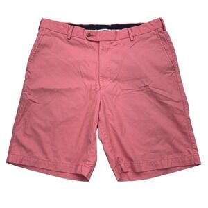 Peter Millar Shorts Mens Size 36 Pink 100% Pima Cotton Flat Front Golf Chino